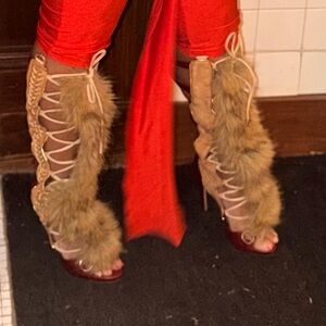 Azalea wang fur boot heels
